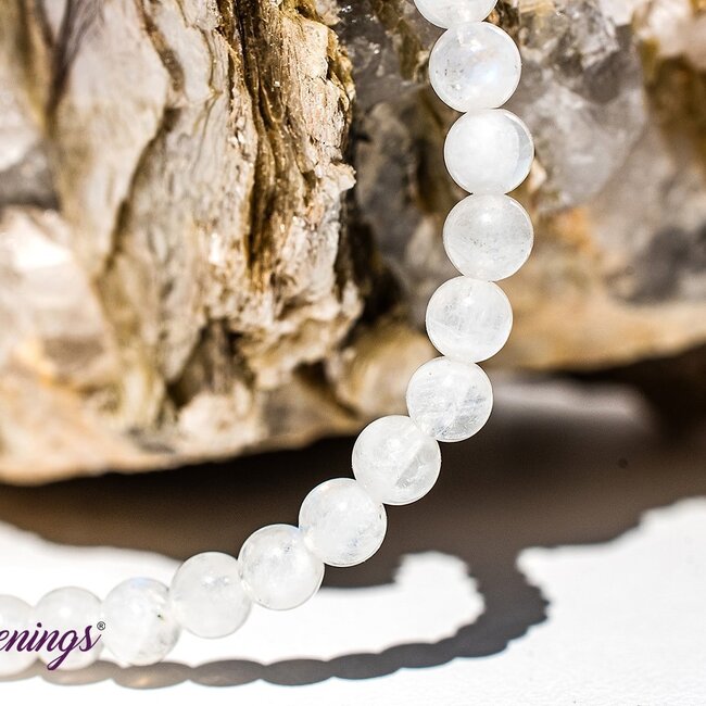 White (Rainbow) Moonstone Bracelets - 4mm Mini