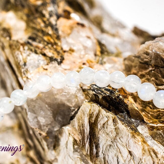 White (Rainbow) Moonstone Bracelets - 4mm Mini