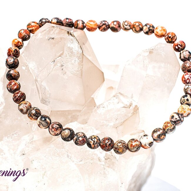 Red Leopardskin Leopard Skin Jasper Bracelets - 4mm Mini