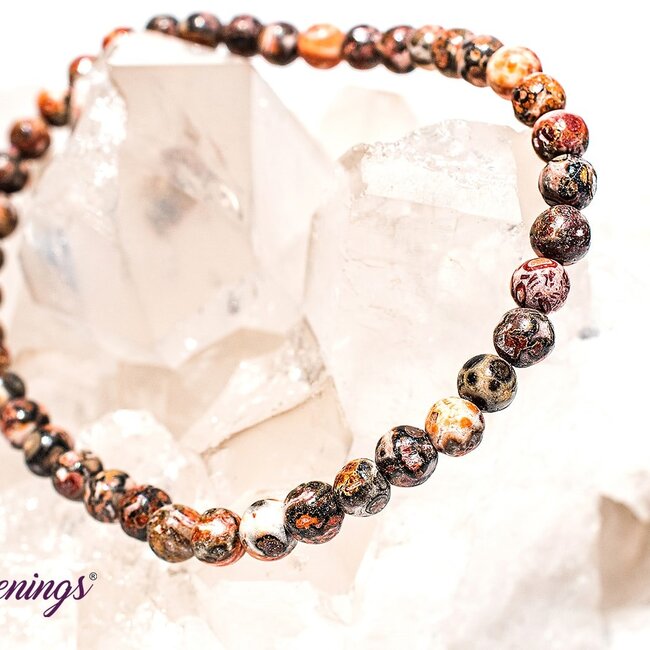 Red Leopardskin Leopard Skin Jasper Bracelets - 4mm Mini