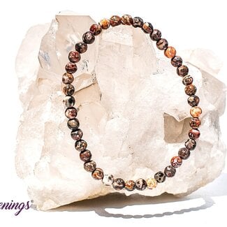 Red Leopardskin Jasper Bracelets - 4mm Mini