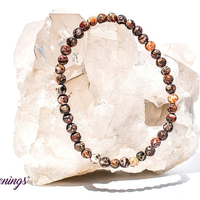 Red Leopardskin Jasper Bracelets - 4mm Mini