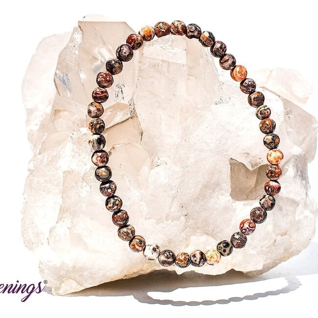 Red Leopardskin Leopard Skin Jasper Bracelets - 4mm Mini