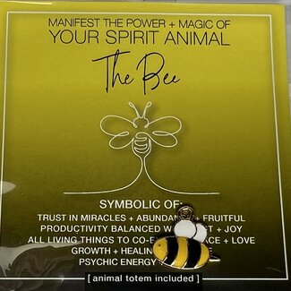 Bee Spirit Animal Pendant Charm with Info Card