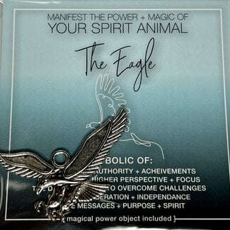 Eagle Spirit Animal Pendant Charm with Info Card