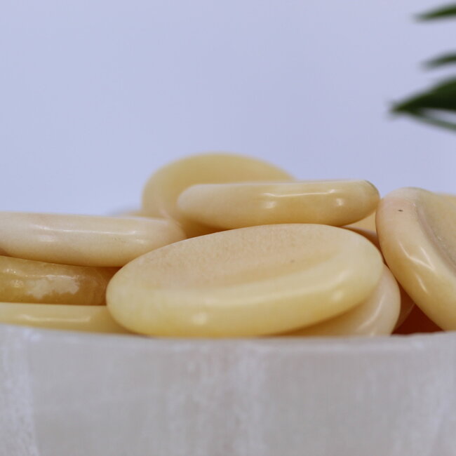 Orange Calcite Worry (Thumb Fidget Relaxation Pocket) Stones - Large Oval