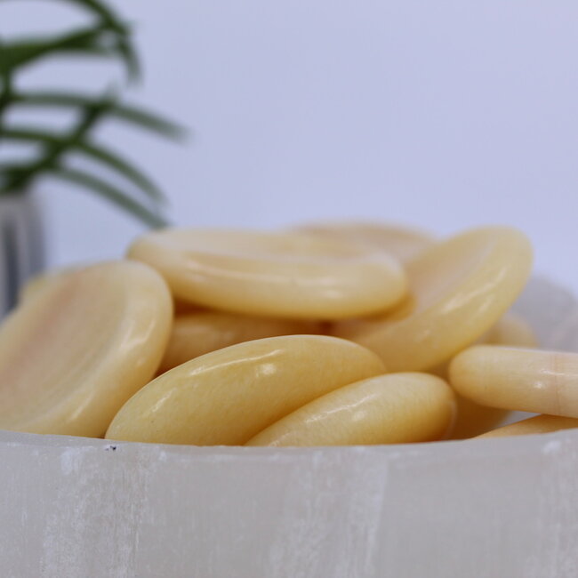 Orange Calcite Worry (Thumb Fidget Relaxation Pocket) Stones - Large Oval