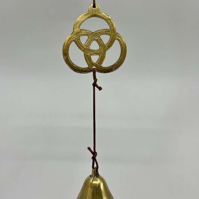 Borromean Trinity Rings Tibet Chime Bell - Gold Sound Healing Clearing Door Window