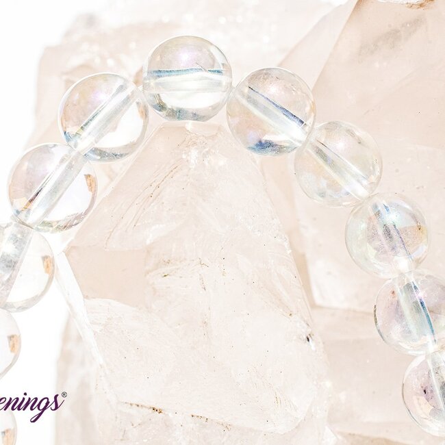 White Angel Aura Quartz Bracelets - 8mm Clear Mermaid