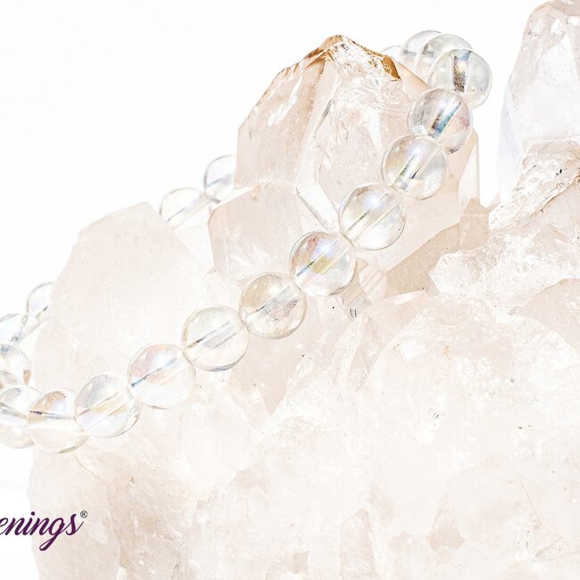White Angel Aura Quartz Bracelets - 8mm Clear Mermaid