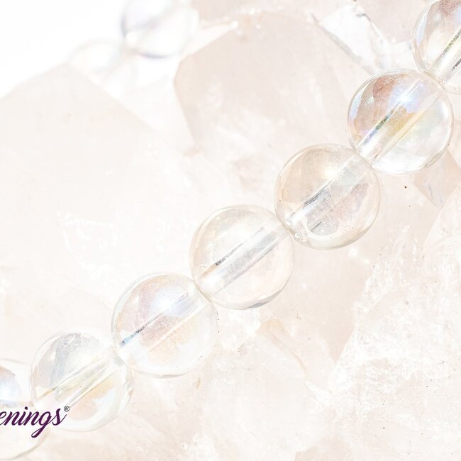 White Angel Aura Quartz Bracelets - 8mm Clear Mermaid