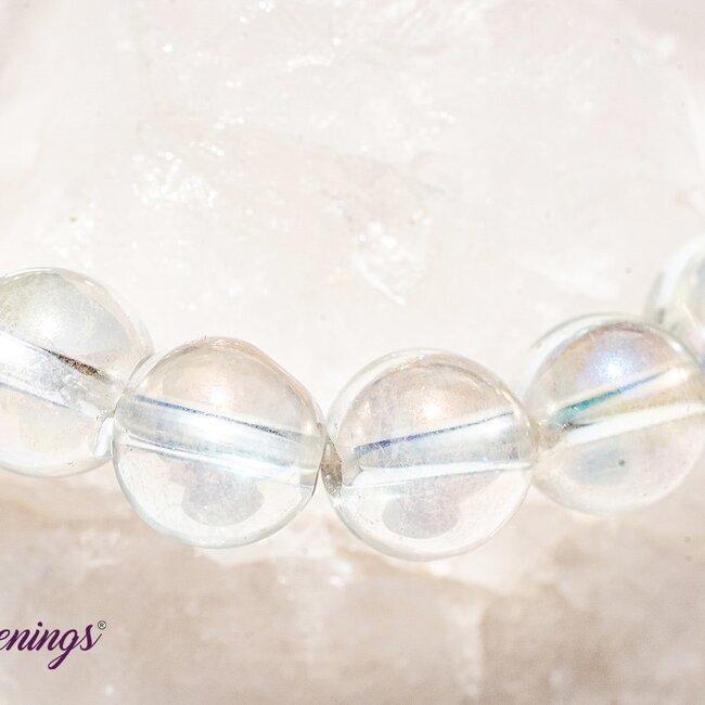 White Angel Aura Quartz Bracelets - 8mm Clear Mermaid