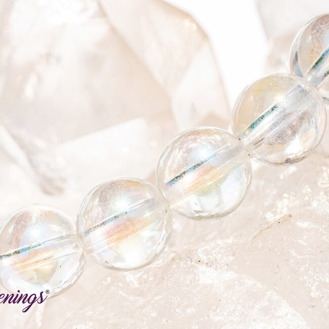 White Angel Aura Quartz Bracelets - 8mm Clear Mermaid