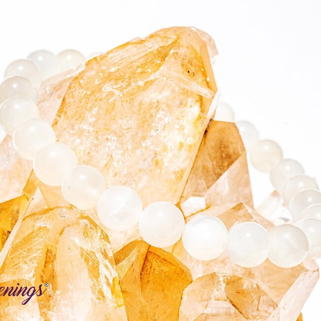 White (Rainbow) Moonstone Bracelets - 8mm