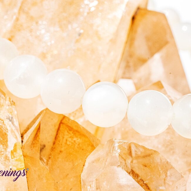White (Rainbow) Moonstone Bracelets - 8mm