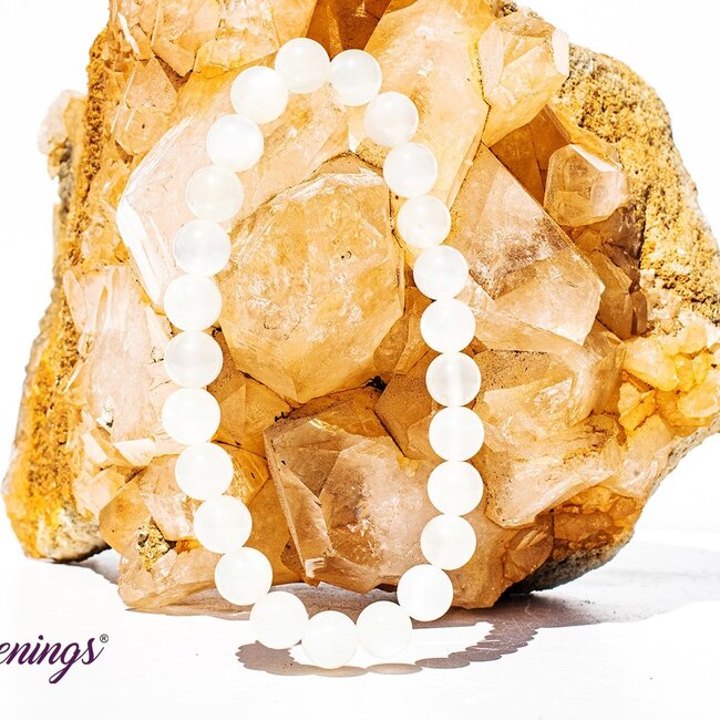 White (Rainbow) Moonstone Bracelets - 8mm