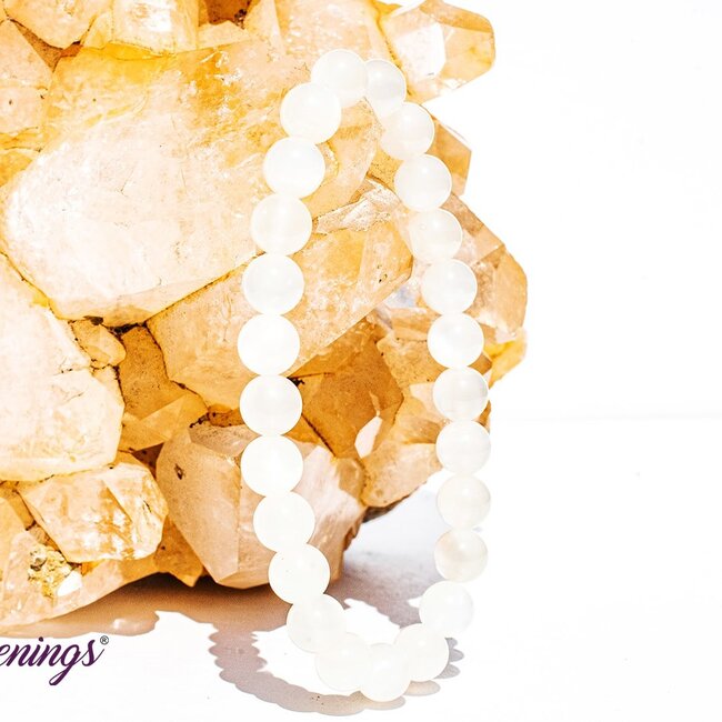 White (Rainbow) Moonstone Bracelets - 8mm