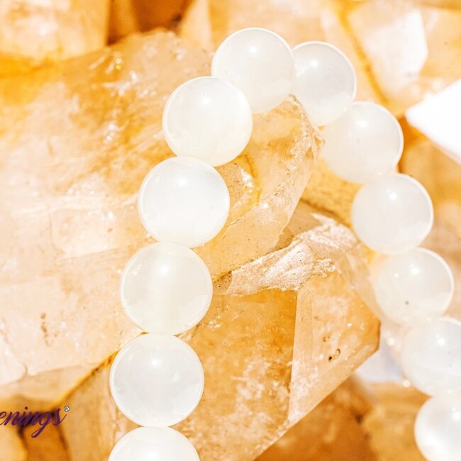 White (Rainbow) Moonstone Bracelets - 8mm