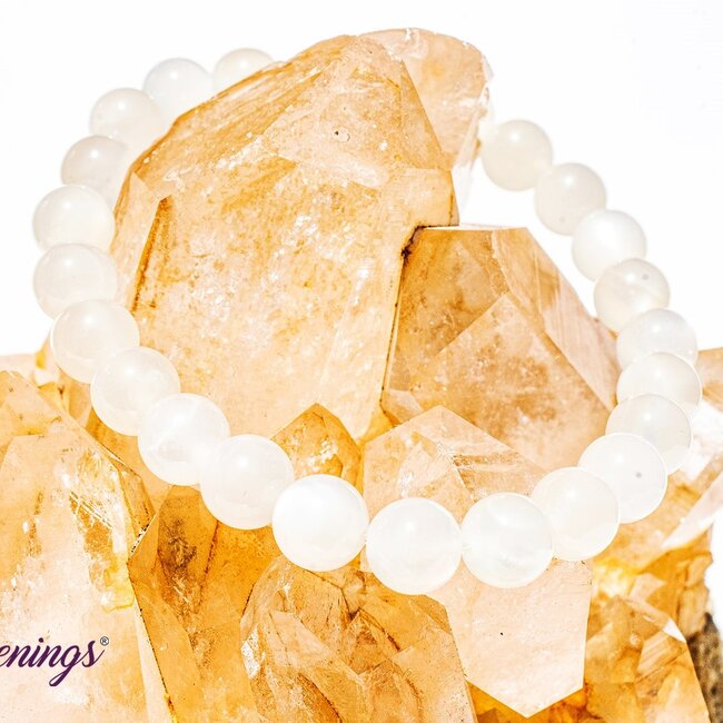 White (Rainbow) Moonstone Bracelets - 8mm