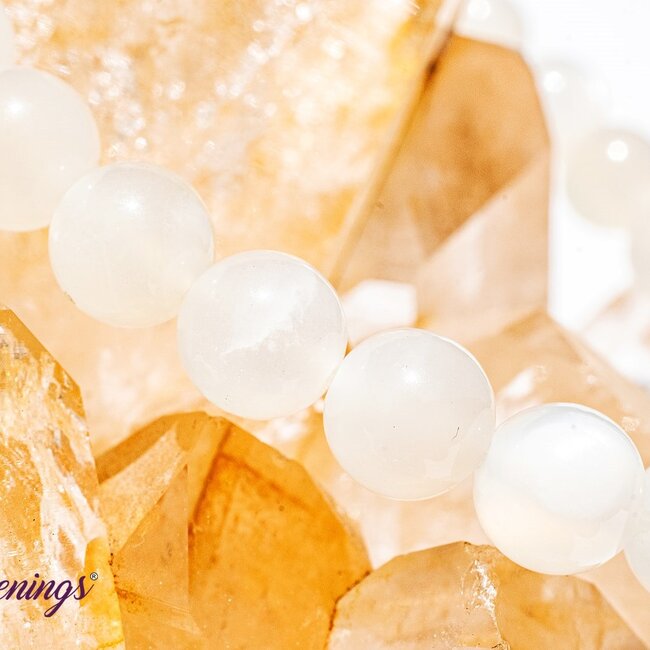 White (Rainbow) Moonstone Bracelets - 8mm