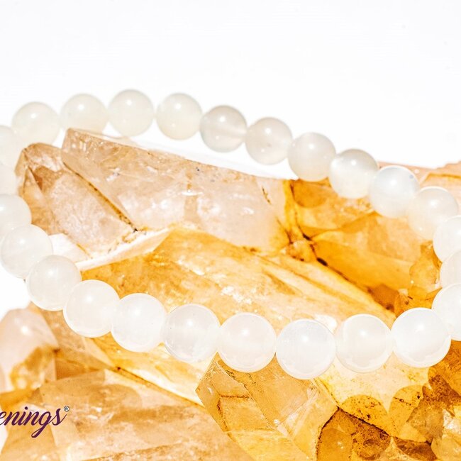 White (Rainbow) Moonstone Bracelets - 8mm