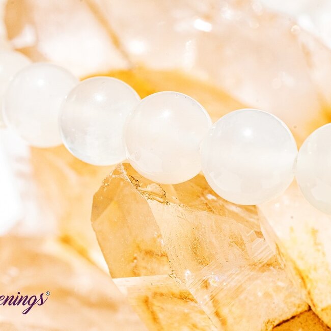 White (Rainbow) Moonstone Bracelets - 8mm