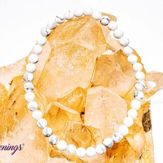 White Howlite (Magnesite) Bracelet- 4mm