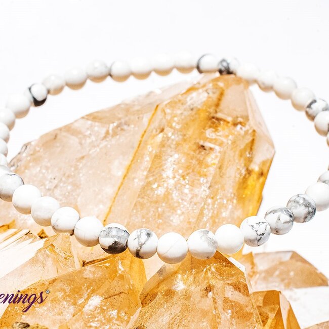 White Howlite (Magnesite) Bracelets - 4mm Mini