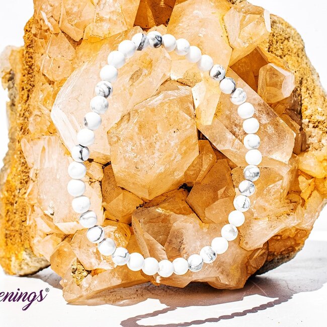 White Howlite (Magnesite) Bracelets - 4mm Mini
