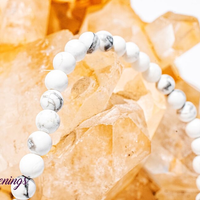 White Howlite (Magnesite) Bracelets - 4mm Mini