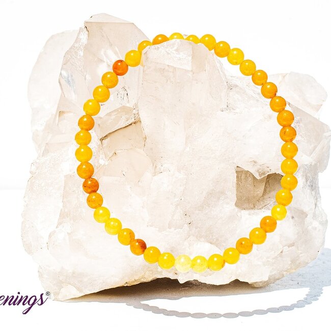 Yellow Gold Jade Bracelets - 4mm Mini Jadeite