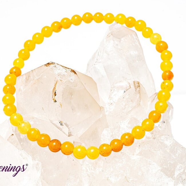 STONE BEAD BRACELET 4 MM YELLOW JADE STONE BEAD BRACELET 4 MM YELLOW JADE