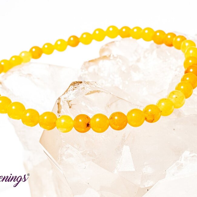 Yellow Gold Jade Bracelets - 4mm Mini Jadeite