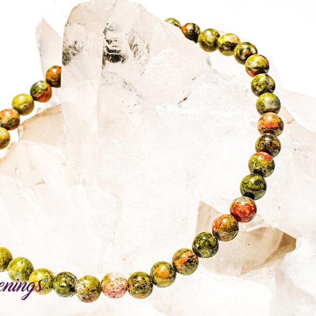 Unakite Jasper Bracelets - 4mm Mini