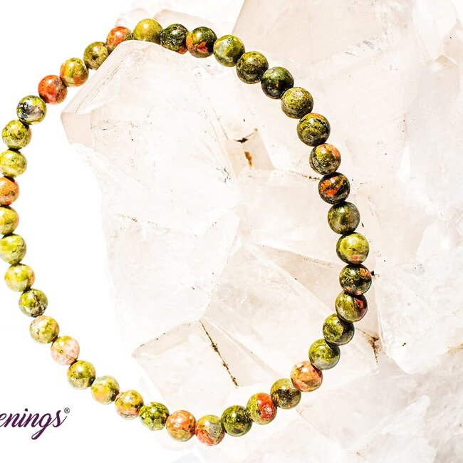 Unakite Jasper Bracelets - 4mm Mini