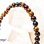 Tri Color Tiger Eye Bracelets (Gold, Red & Blue) - 4mm Mini
