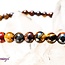 Tri Color Tiger Eye Bracelets (Gold, Red & Blue) - 4mm Mini