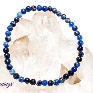 Sodalite Necklace | Clarity & Insight Enhancer - Luck Strings Black Wax Cotton