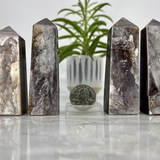 Lepidolite & Mica (Muscovite) Obelisk Point Towers Generator - Medium (3-4") (AA Grade)