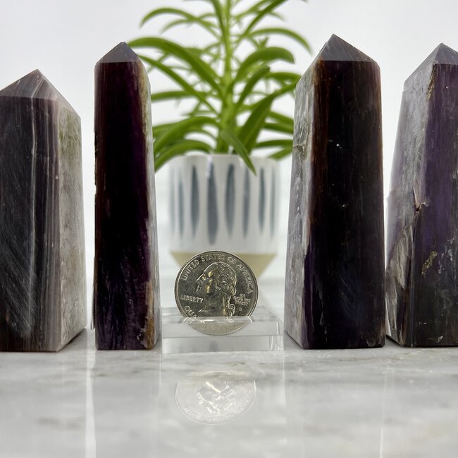 Lepidolite & Mica (Muscovite) Obelisk Point Towers Generator - Medium (3-4") (AA Grade)