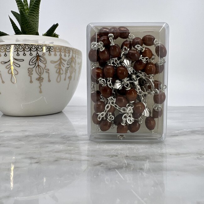 Red Beaded Wooden Rosary