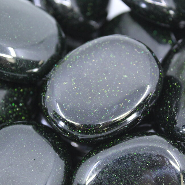 Green Sandstone (Goldstone) Sand Stone Palm Pillow Pocket Stone