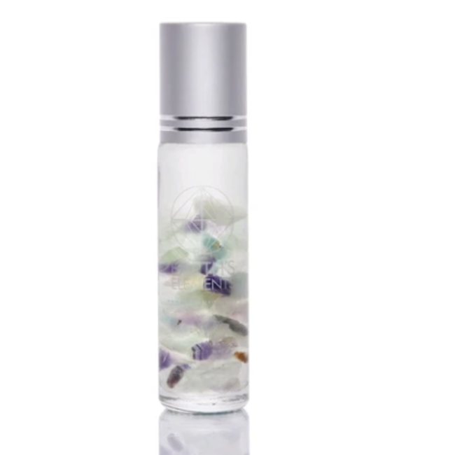 Organic Essential Oil Roller Roll On - Intuition (Lavender & Patchouli) Rainbow Fluorite .5oz-Earth's Elements