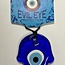 Evil Eye Blue Glass Hamsa Hand Wall Decor - 3" Protection Door