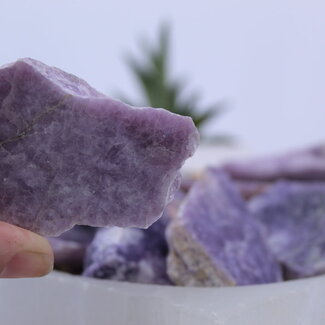 Lepidolite (Purple Mica) Slabs (One Side Polished) Slices Flats - 2"