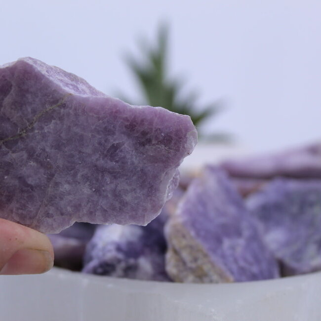 Lepidolite (Purple Mica) Slabs (One Side Polished) Slices Flats - 2"