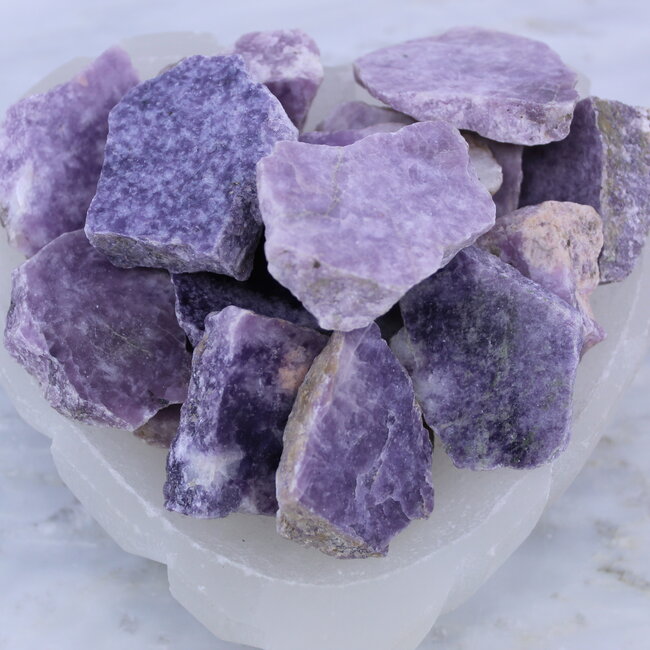 Lepidolite (Purple Mica) Slabs (One Side Polished) Slices Flats - 2"