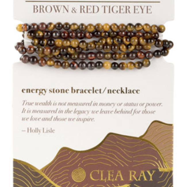 Gold & Red Tigers Eye (Power & Wealth) Wrap Bracelets Necklaces - 4mm Mini Two Stone
