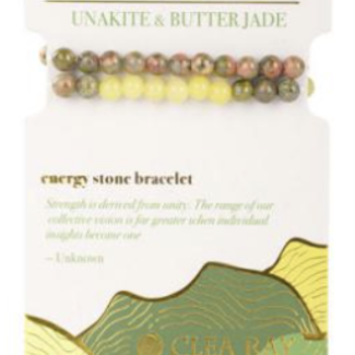 Unakite & Yellow Jade (Vision & Strength) Two Stone Bracelet-4mm