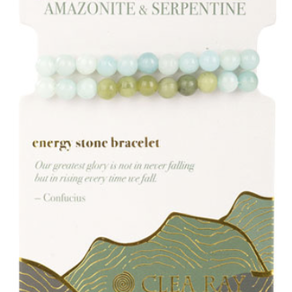 Amazonite & Serpentine (Hope & Success) Two Stone Bracelet-4mm